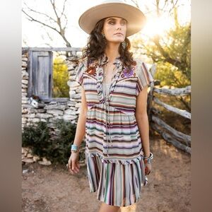 Double D Ranch TX Taming The Serape Aztec Boho Southwestern  Dress Plus Size 2X